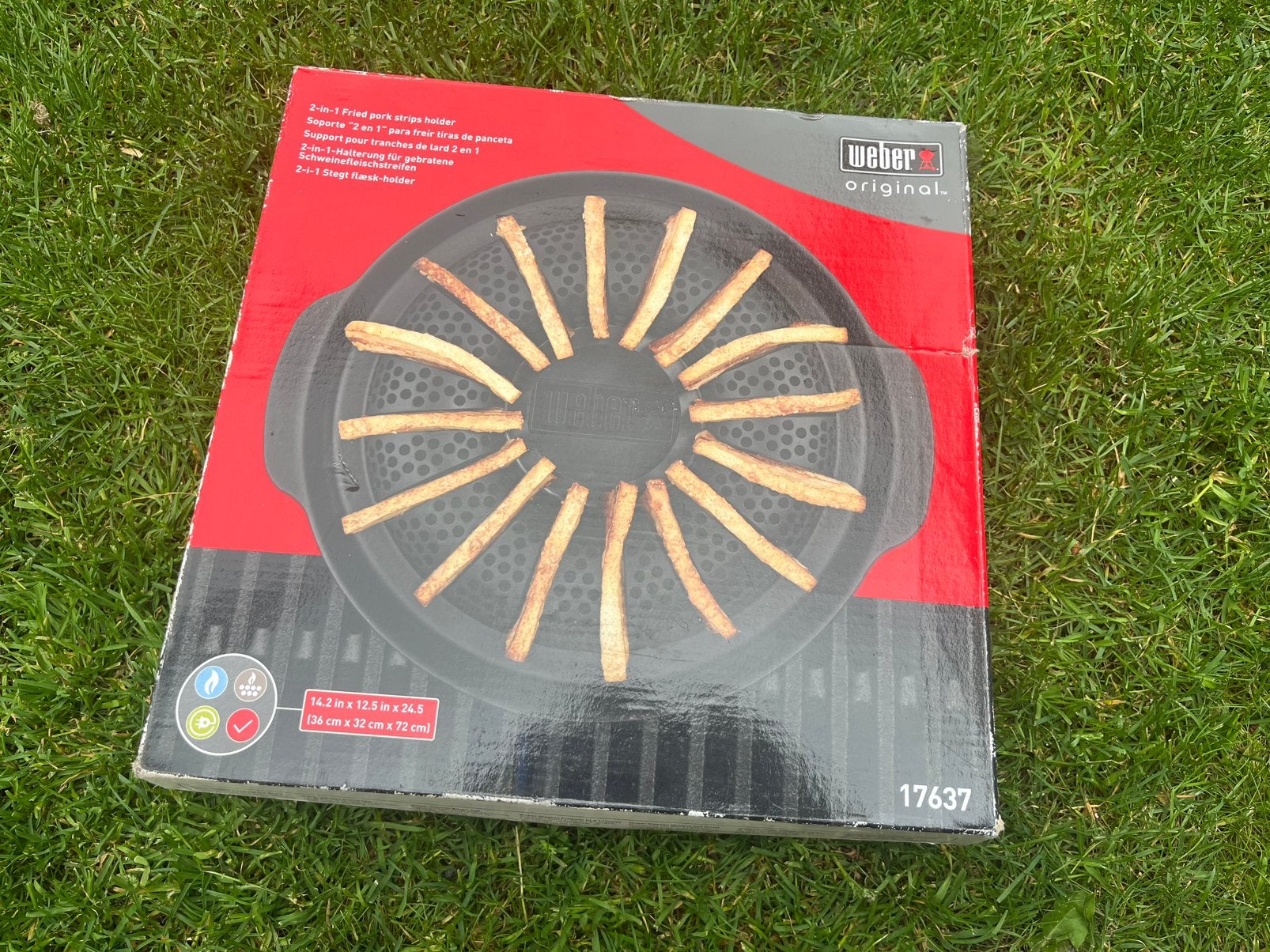 Weber BBQ Porkstriphouder en -pan (NIEUW IN DOOS), Ophalen of Verzenden, Zo goed als nieuw