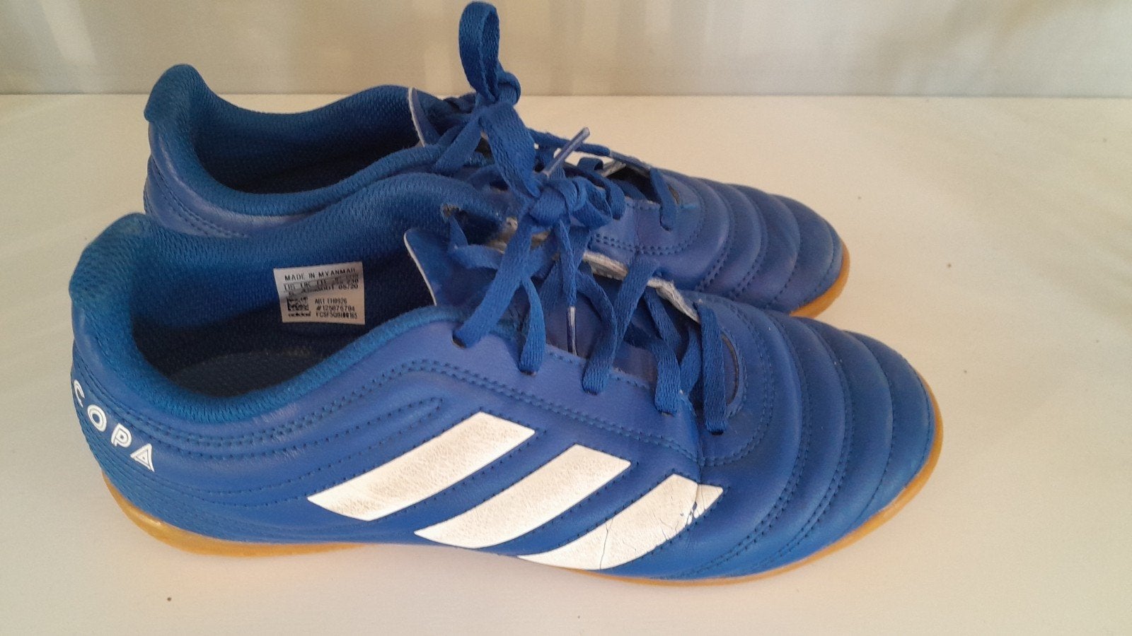 Adidas Copa zaal(voetbal)schoenen - Blauw, Maat 37,5, Maat XS of kleiner, Ophalen of Verzenden, Zo goed als nieuw, Schoenen