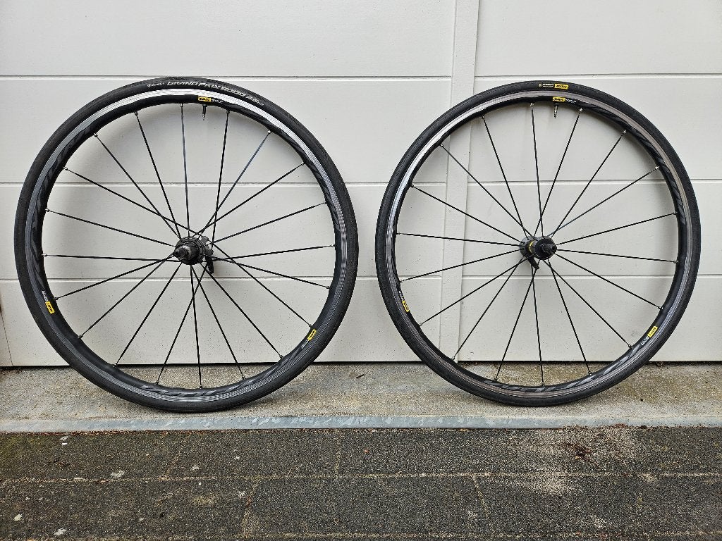 Mavic Ksyrium Elite UST Wielset met Continental GP5000 AS TR, Fietsen en Brommers, Fietsonderdelen, Zo goed als nieuw, Aluminium