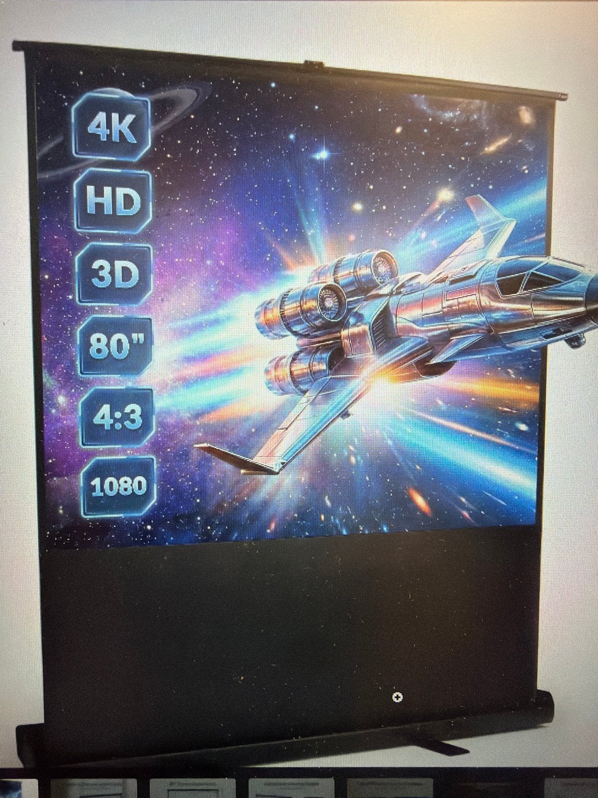 Todeco 80" 4K HD 3D Projectiescherm (163x123cm), Ophalen of Verzenden, Zo goed als nieuw, Nvt, Nvt