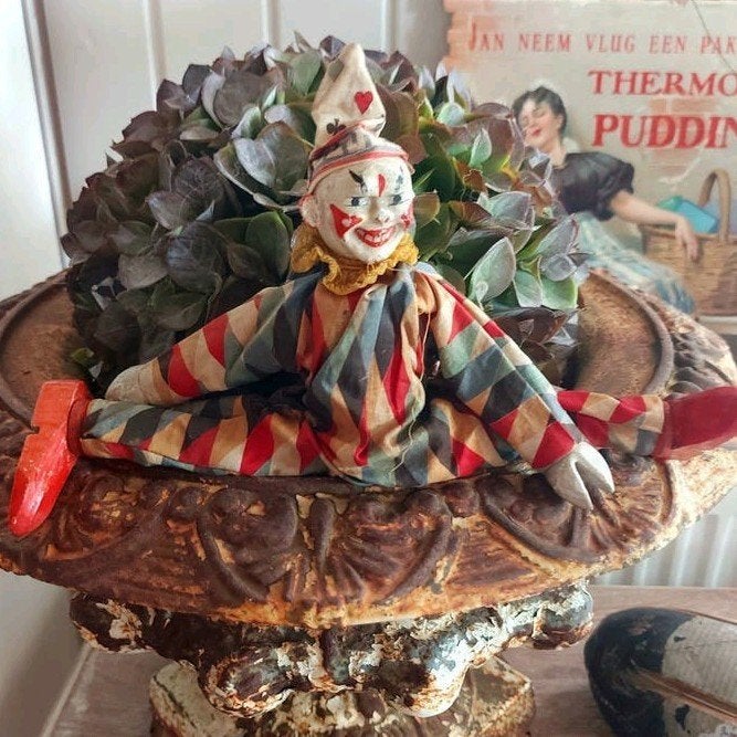 Antieke SCHOENHUT Clown , humpty dumpty circus, Ophalen of Verzenden