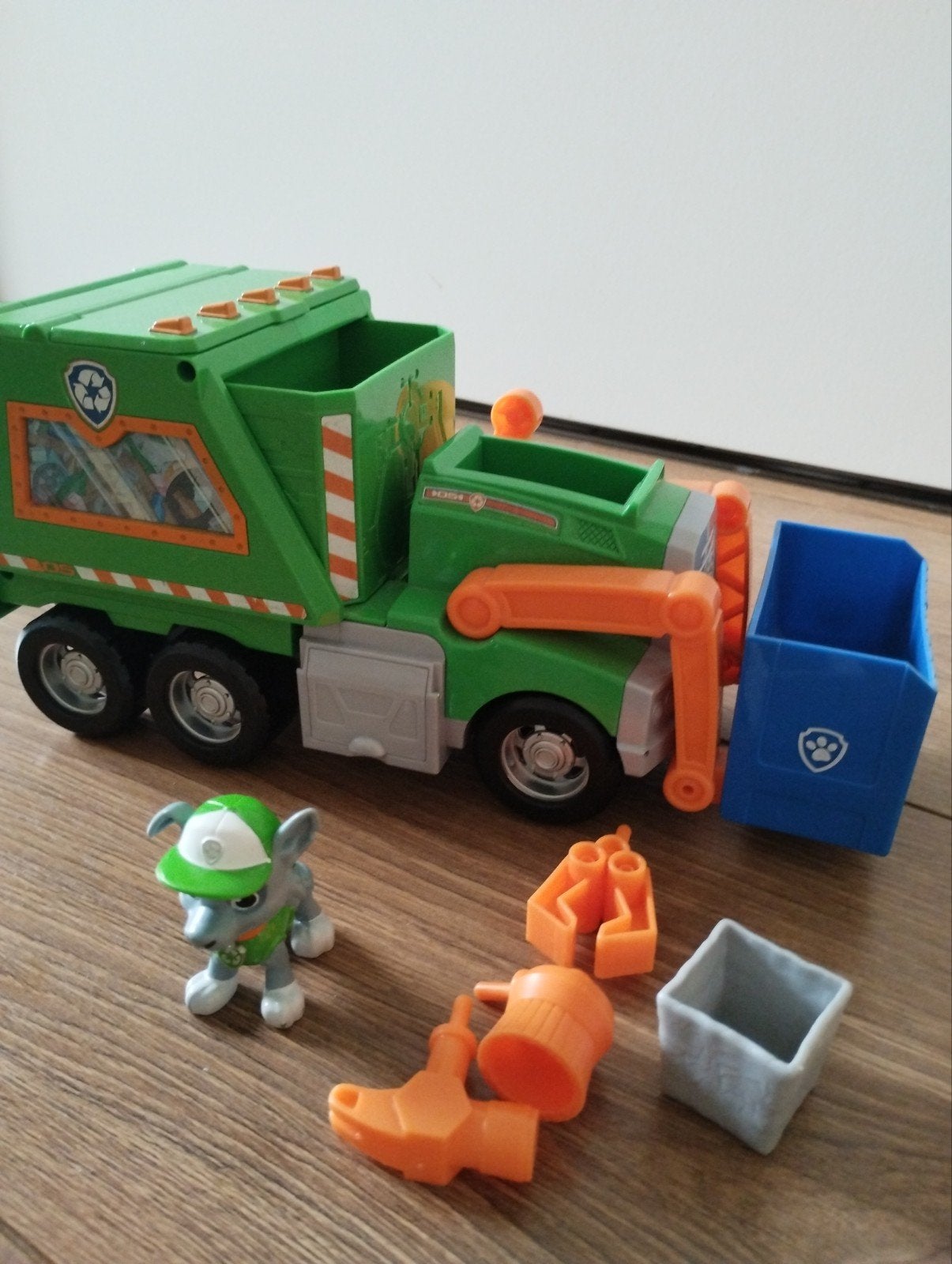 Paw Patrol Rocky's Recycling Truck met figuur, Ophalen of Verzenden, Zo goed als nieuw, Jongen of Meisje