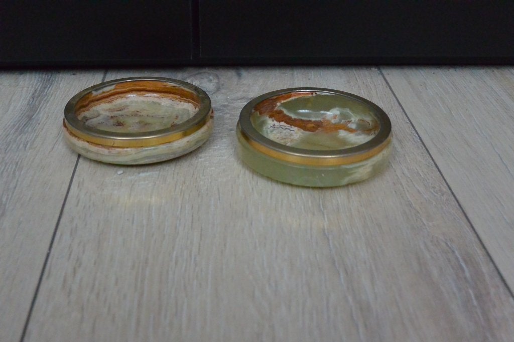 2x Vintage marmeren asbak / sieradenbakje, Ophalen of Verzenden