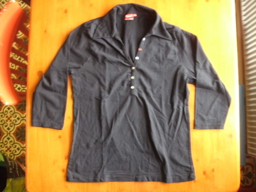 Zwarte blouse/tuniek, T-shirtenstof. Merk: Woman Stax., Kleding | Dames, Maat 42/44 (L), Ophalen of Verzenden, Zo goed als nieuw