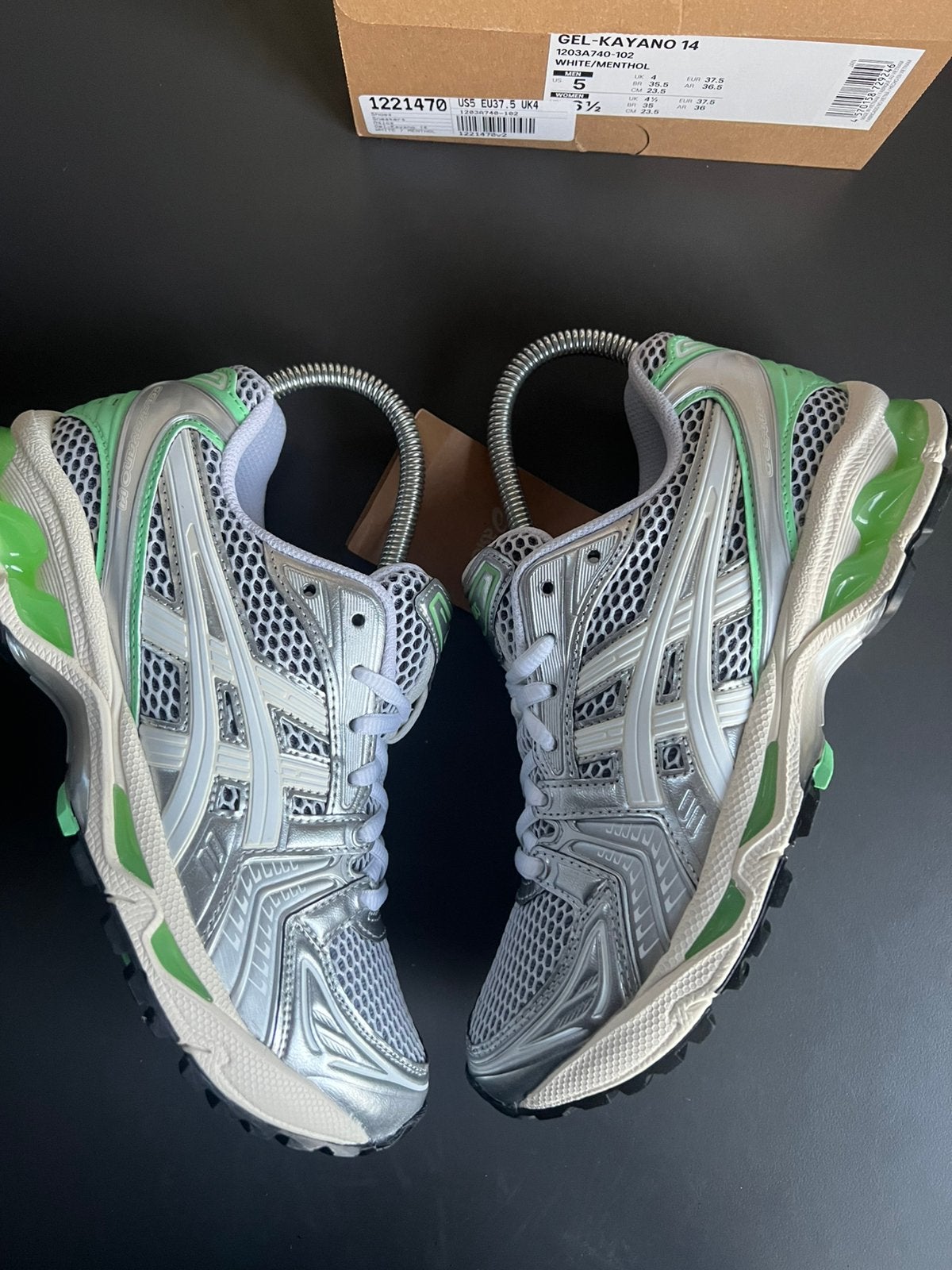 Asics Gel Kayano 14 White/Menthol Silver - Maat 37,5, Wit, Nieuw, Ophalen of Verzenden, Sneakers of Gympen