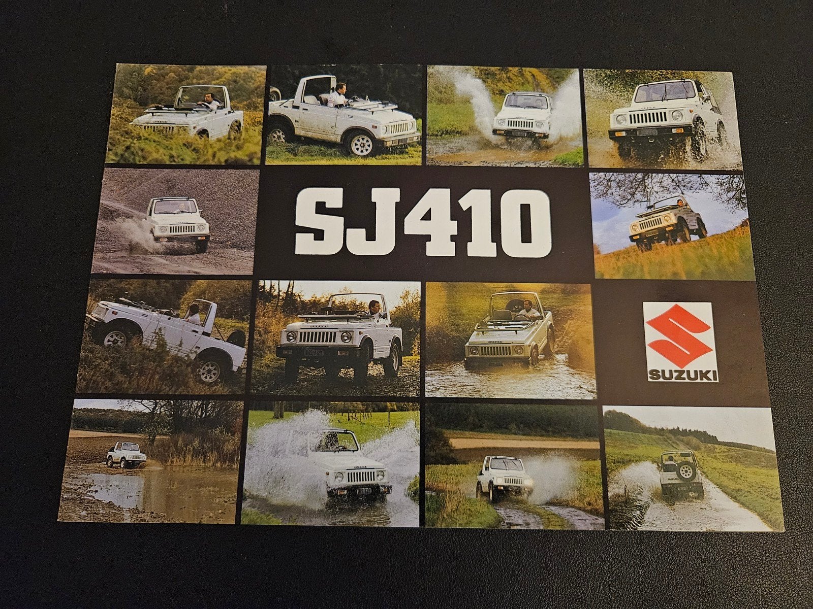 Brochure Suzuki SJ 410, Ophalen of Verzenden, Zo goed als nieuw, Overige merken