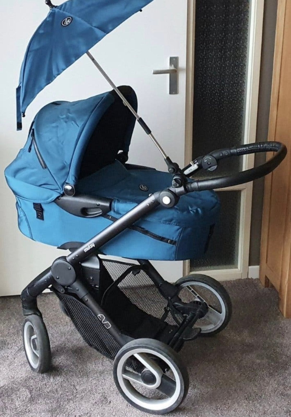 Mutsy 2-in-1 Kinderwagen kleur petrol, Ophalen, Duowagen, Zo goed als nieuw, Combiwagen