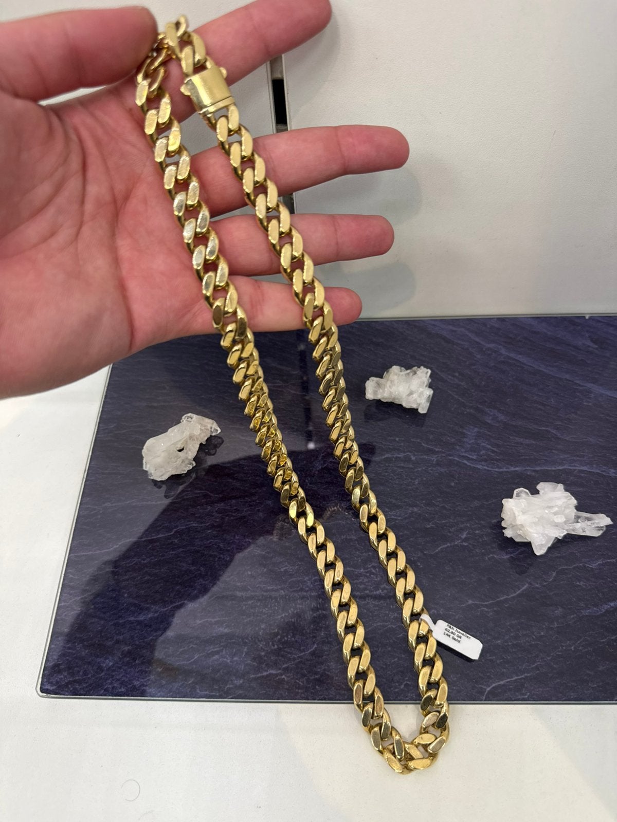 Prachtige 14 karaats gouden dikke cuban ketting 65 cm italy, Ophalen of Verzenden, Nieuw, Goud