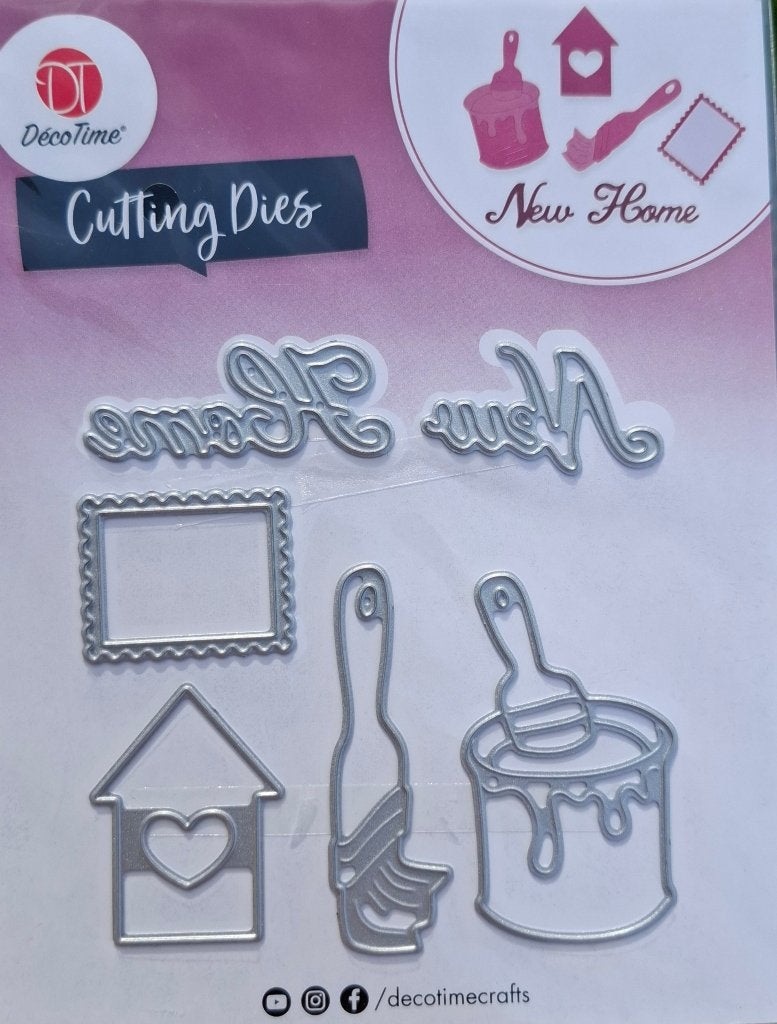 Cutting Dies nr 17 Snijmal New Home Huisje Verfkwast NIEUW, Onbekend, Nieuw, Ophalen of Verzenden, Overige thema's