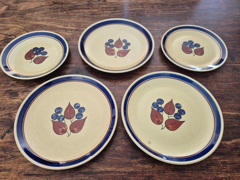 Vintage Figgjo Flint Norway F555 Berry Servies - 5 Delen, Ophalen of Verzenden