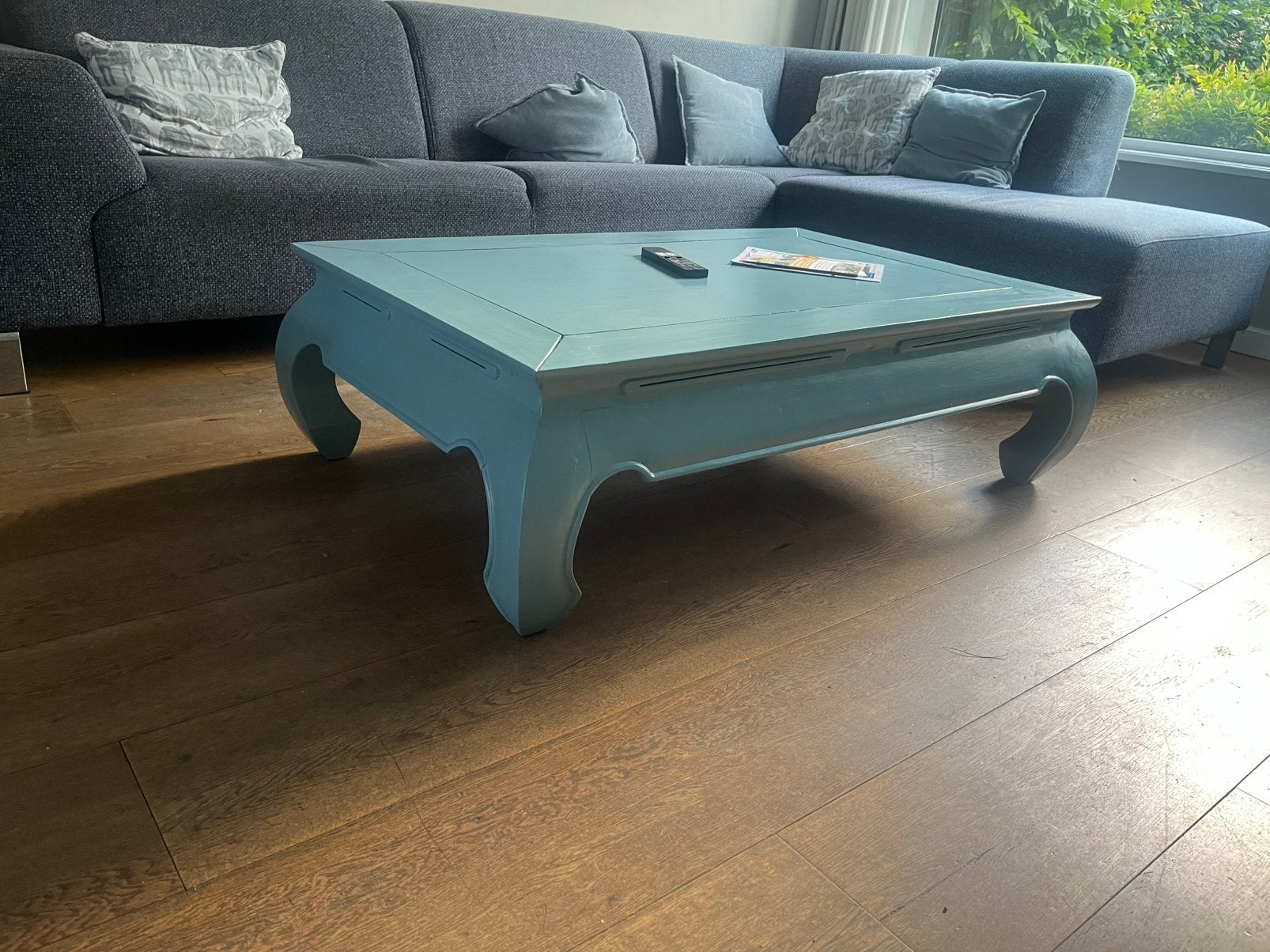 Salontafel, hout,, Huis en Inrichting, Tafels | Salontafels, Ophalen, 100 tot 150 cm, 50 tot 100 cm, Zo goed als nieuw