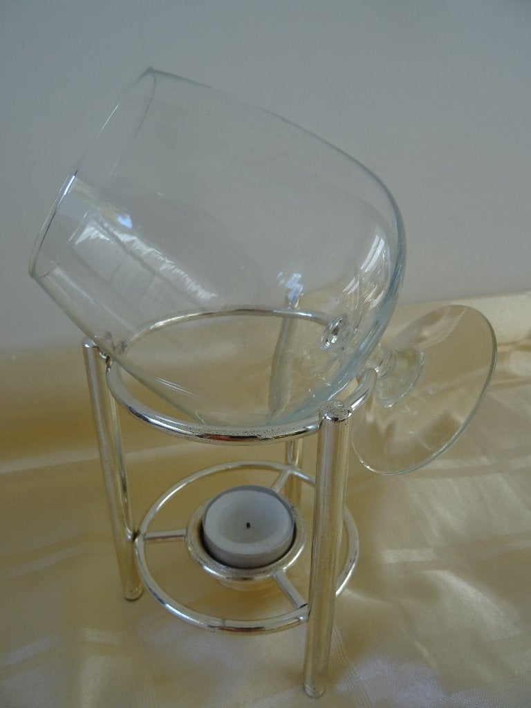 Cognac glas cognacverwarmer brander verzilverd, Ophalen of Verzenden, Zo goed als nieuw, Overige typen