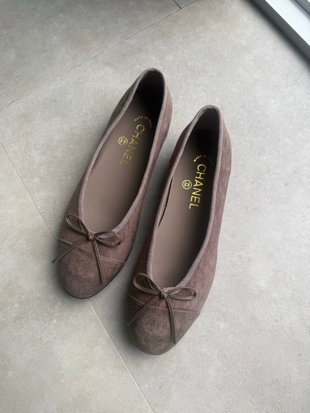 Ballerina's flats, Ophalen of Verzenden, Zo goed als nieuw, Bruin, Ballerina's