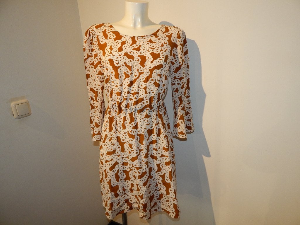 Diane von Furstenberg zijde jurk japon schakel ketting M
