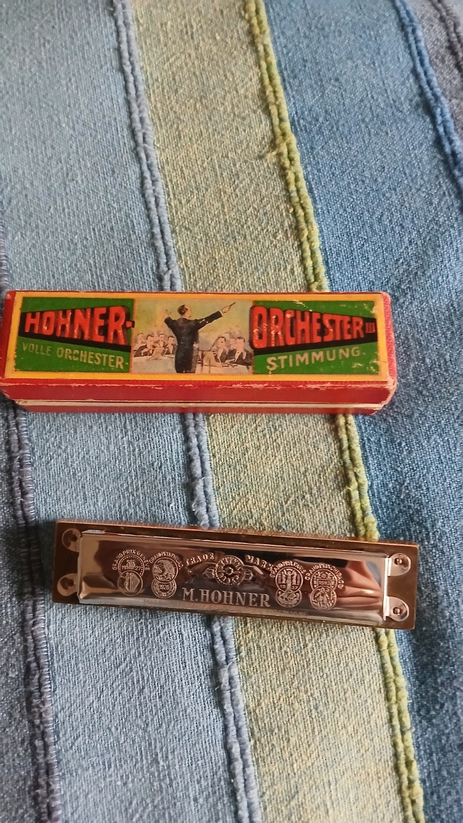 Vintage Hohner Mondharmonica - Volle Orchester Stimmung, Ophalen, Gebruikt, Overige typen, Met koffer of doosje