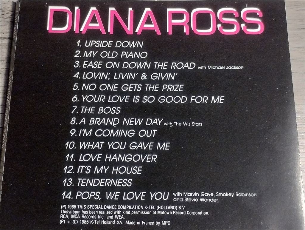 Diana Ross ‎- Dance Songs, Cd's en Dvd's, Cd's | Dance en House, Ophalen of Verzenden, Zo goed als nieuw, Disco