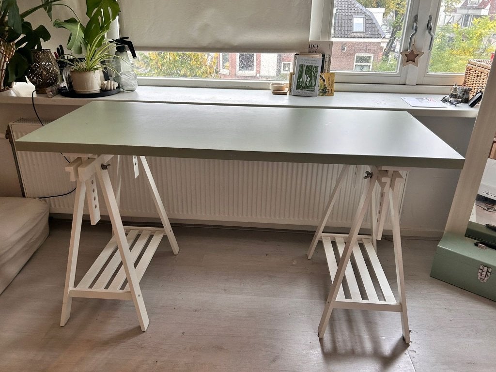 LAGKAPTEN / MITTBACK Desk, 140x60 cm, Huis en Inrichting, Bureaus, Ophalen, Groen, Gebruikt, Scandinavisch