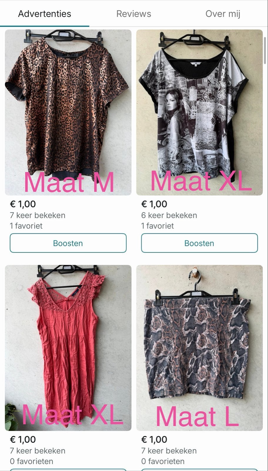 Diverse kleding te koop: 1 of 2 euro per stuk!, Ophalen of Verzenden, Gedragen