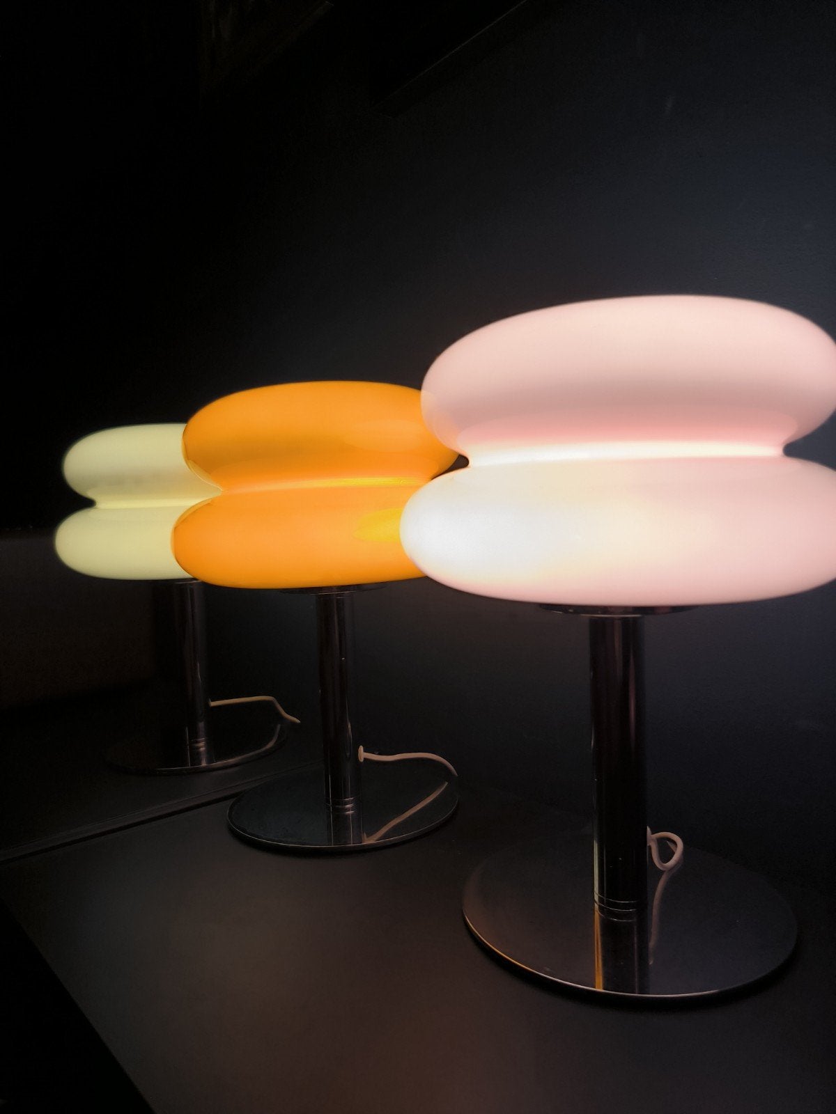 3 x Macaron lamp, Bureaulamp, Oranje, Ophalen of Verzenden, Glas