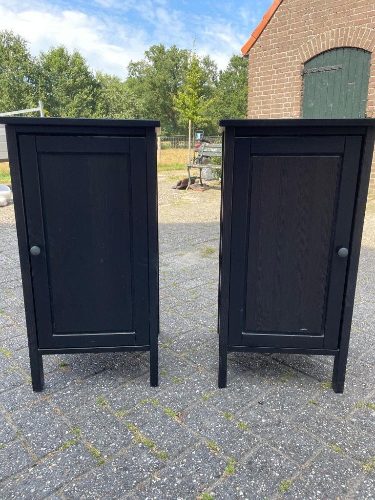 IKEA HEMNES nachtkastje – zwart, Minder dan 45 cm, Ophalen of Verzenden, Zo goed als nieuw, 70 cm of meer
