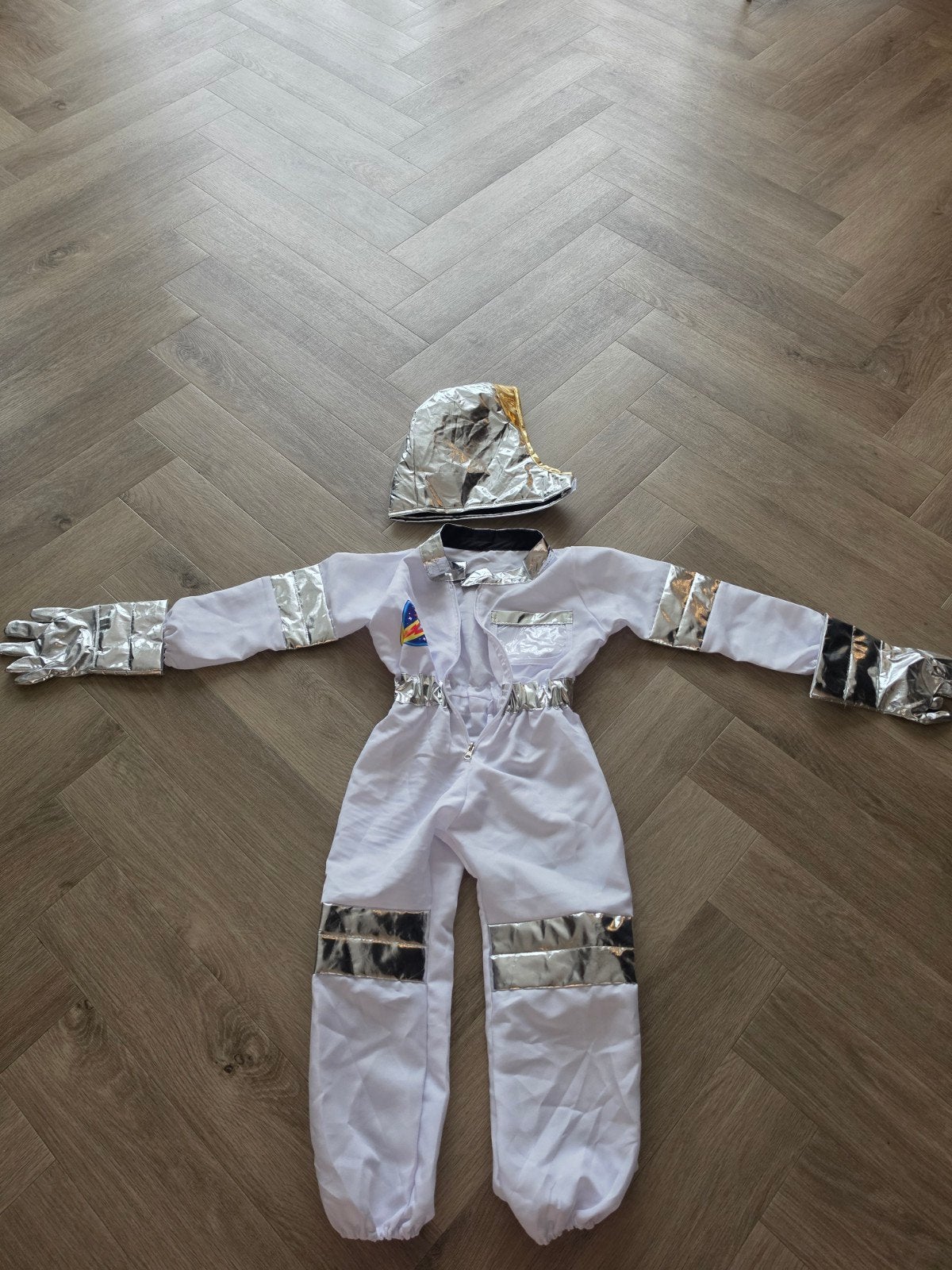 Astronautenpak voor kinderen (3-8 jaar), Kinderen en Baby's, Carnavalskleding en Verkleedspullen, Ophalen, Zo goed als nieuw, 122 t/m 128
