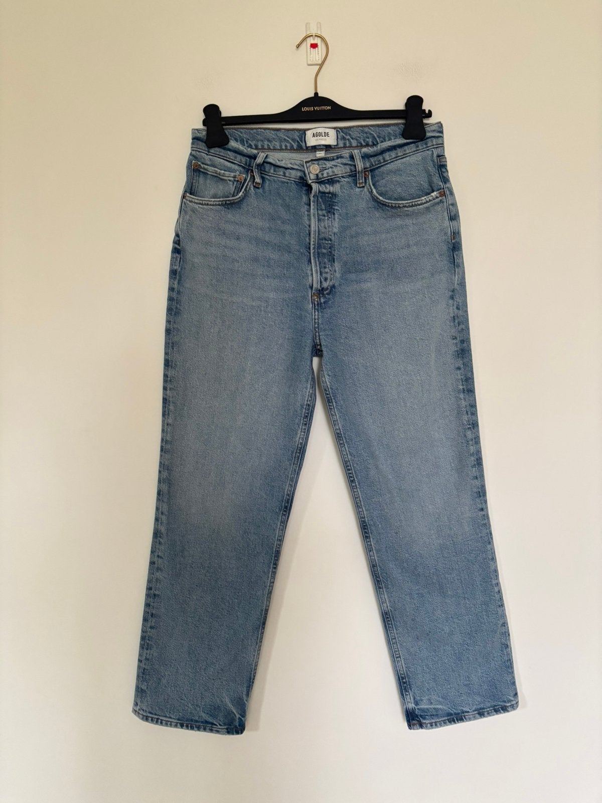 Agolde 90s pind cropped jeans 30, Ophalen of Verzenden, Zo goed als nieuw, Blauw, W30 - W32 (confectie 38/40)