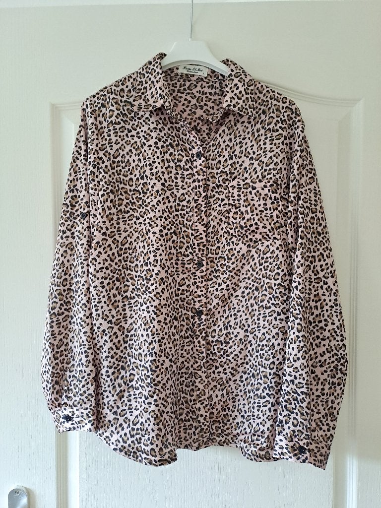 Blouse maat L 40 print roze, Ophalen of Verzenden, Zo goed als nieuw, Roze, Paris et moi