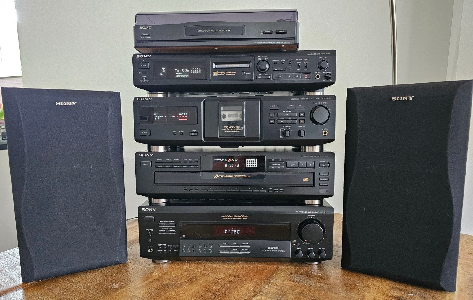 Sony  Audio Set – o.a. MiniDisc, Platenspeler, Cassettedeck, Ophalen, Cassettedeck, Sony