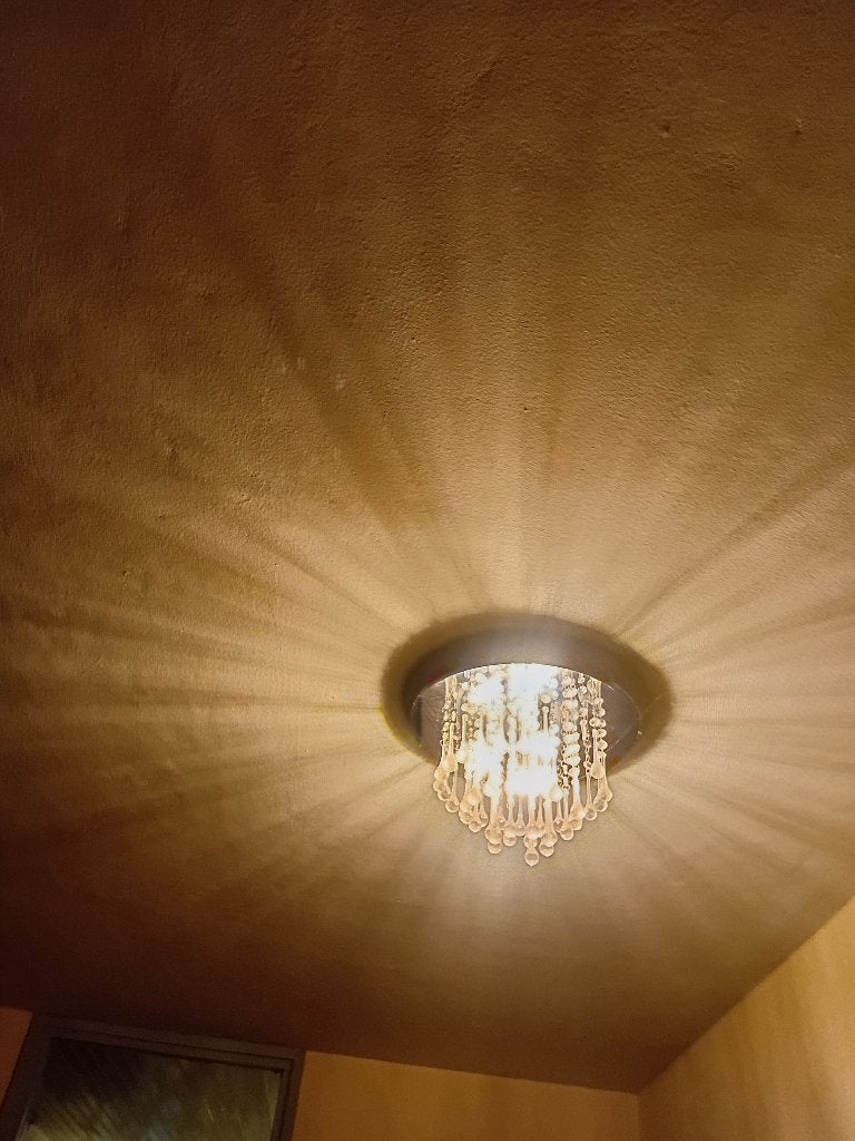Plafond Lamp met Kristallen Pegels, Ophalen, Gebruikt, Glas