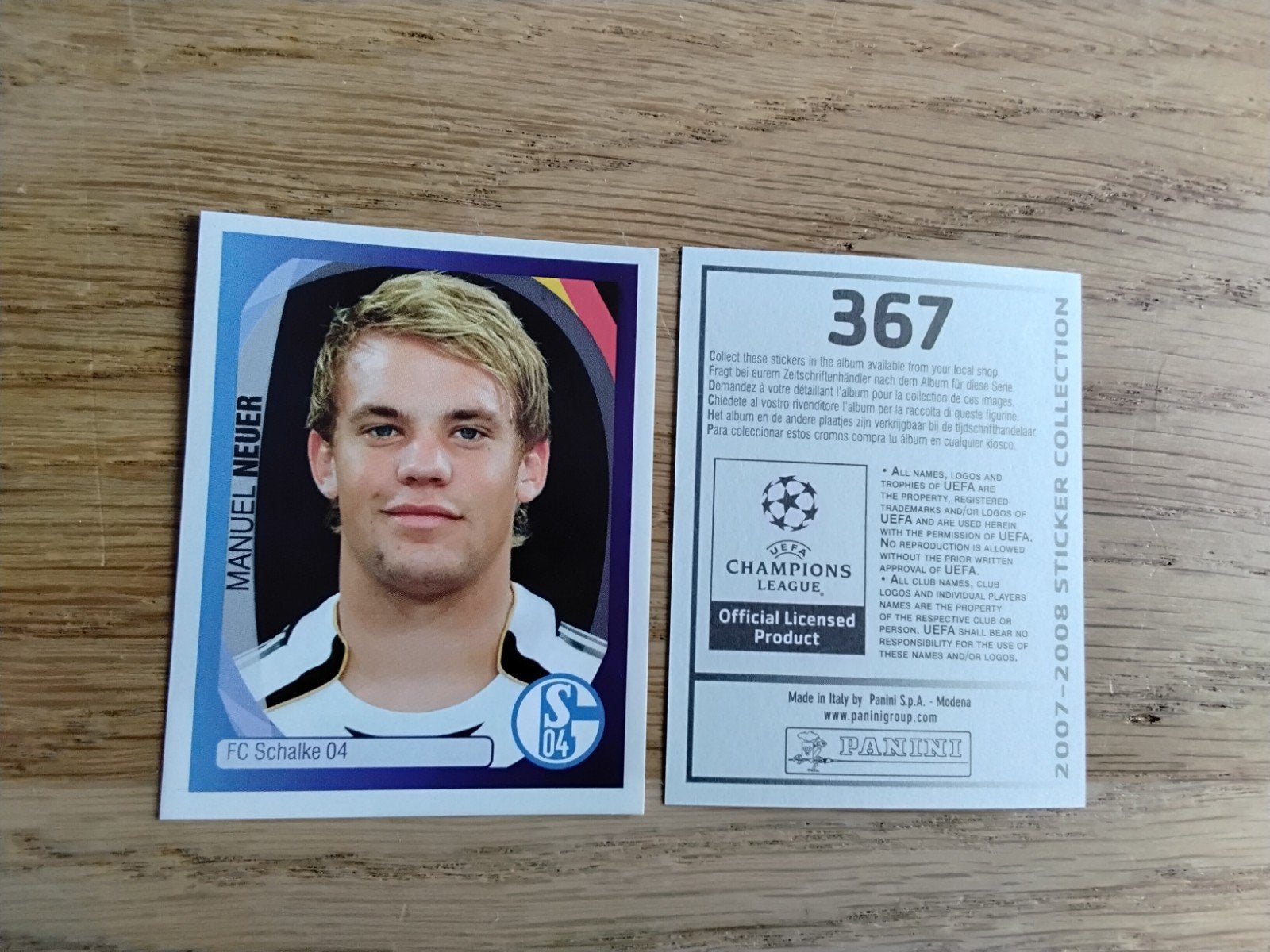 Panini Sticker Manuel Neuer Champions League 2007/08, Ophalen of Verzenden, Zo goed als nieuw, Buitenlandse clubs, Poster, Plaatje of Sticker
