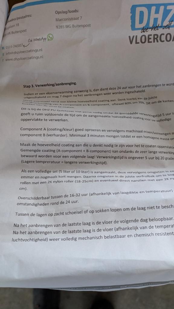 Garage vloer zeep en coating, Ophalen