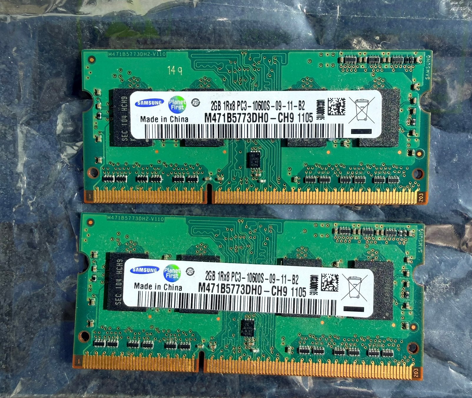 2 x 2GB Ram Geheugen, Computers en Software, RAM geheugen, Ophalen, Zo goed als nieuw, DDR3, Laptop