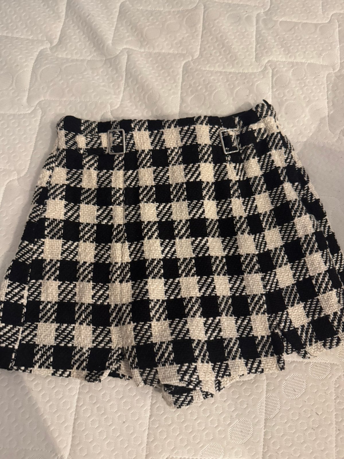 Zwart-wit broek/rokje, Ophalen, Zo goed als nieuw, Zwart, Boven de knie