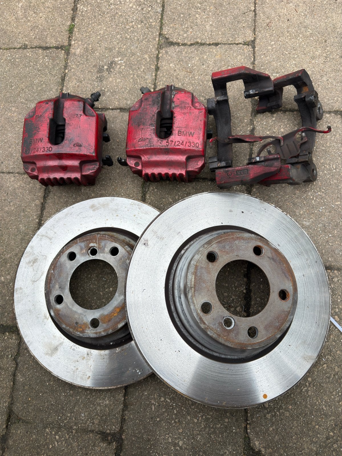 BMW 325i 330i E90 E91 E92 E93 Remmenset met originele schijv, Ophalen of Verzenden, Gebruikt, BMW