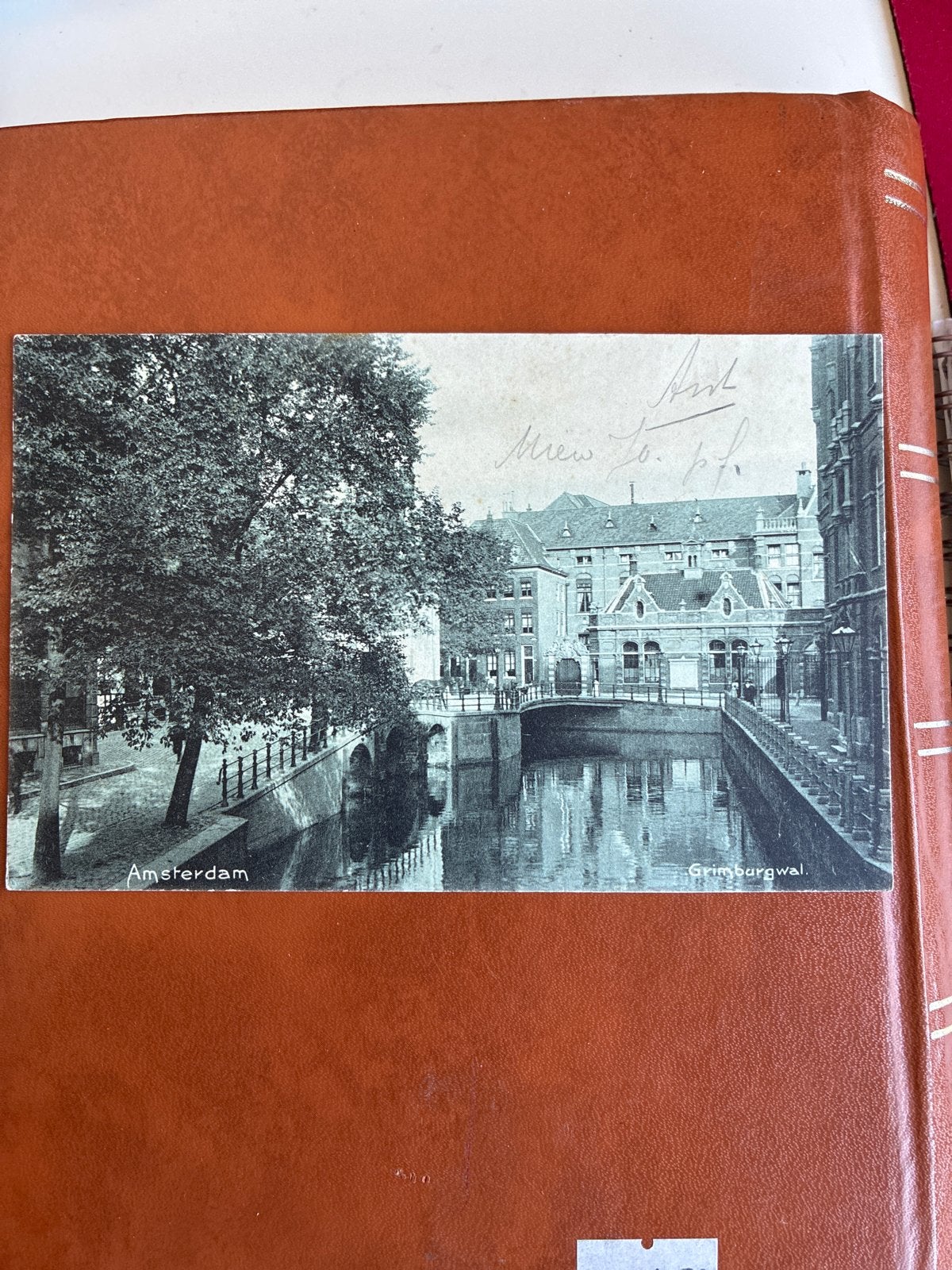 Amsterdam Grimburgwal - Antieke Ansichtkaart 1903, Verzamelen, Ansichtkaarten | Nederland, Ophalen of Verzenden, Voor 1920, Gelopen