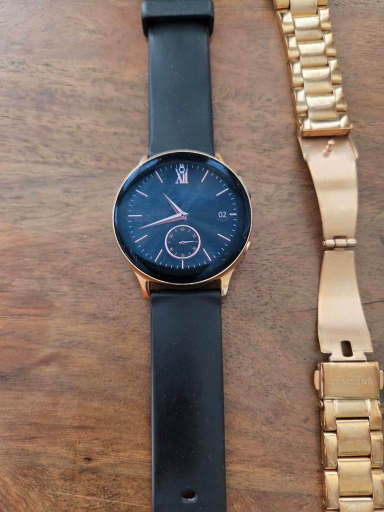 Samsung Galaxy Watch Active 2 Roségoud met extra bandjes, Zwart, Ophalen of Verzenden, Zo goed als nieuw, Samsung
