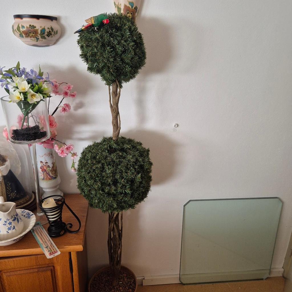 Kunstplant Buxusboom met Papegaai - 150 cm, Ophalen, Binnen, Kunstplant, Kunststof