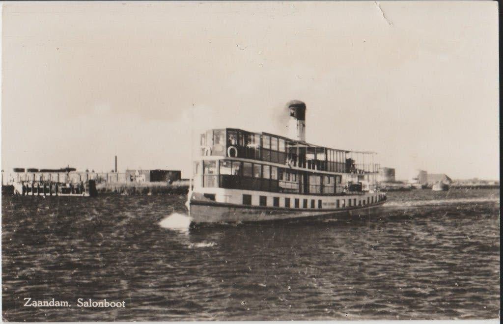 salonboot zaandam zaans schip scheepvaart zaan zaans boot, Ophalen of Verzenden, 1920 tot 1940, Ongelopen, Noord-Holland