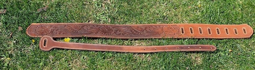 Hand Carved Leather Guitar Strap, Verzenden, Nieuw, Elektrische gitaar