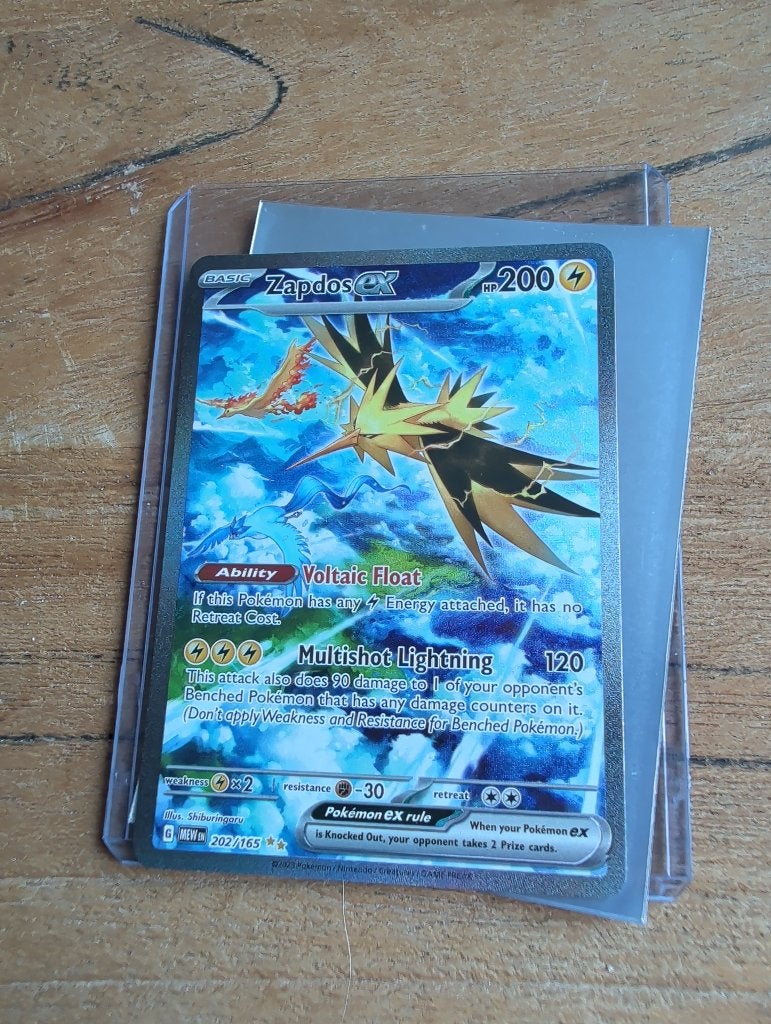 Pokémon Zapdos ex 202/165 – MEW Ultra Rare, Ophalen of Verzenden, Zo goed als nieuw, Losse kaart