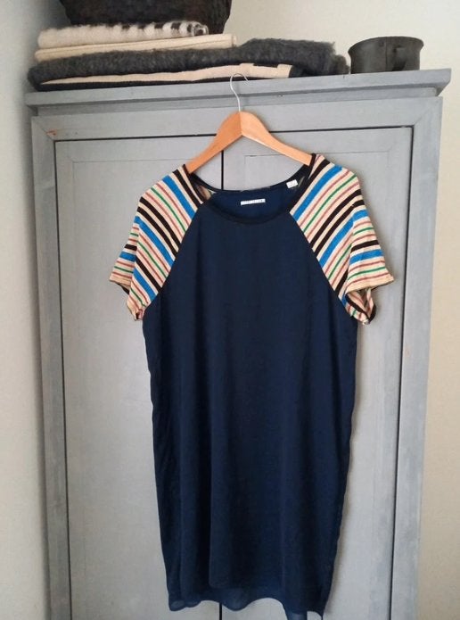 Prachtig Scotch & Soda Jurkje met Gestreepte Raglanmouwen 38, Kleding | Dames, Maat 38/40 (M), Blauw, Scotch & Soda, Ophalen of Verzenden