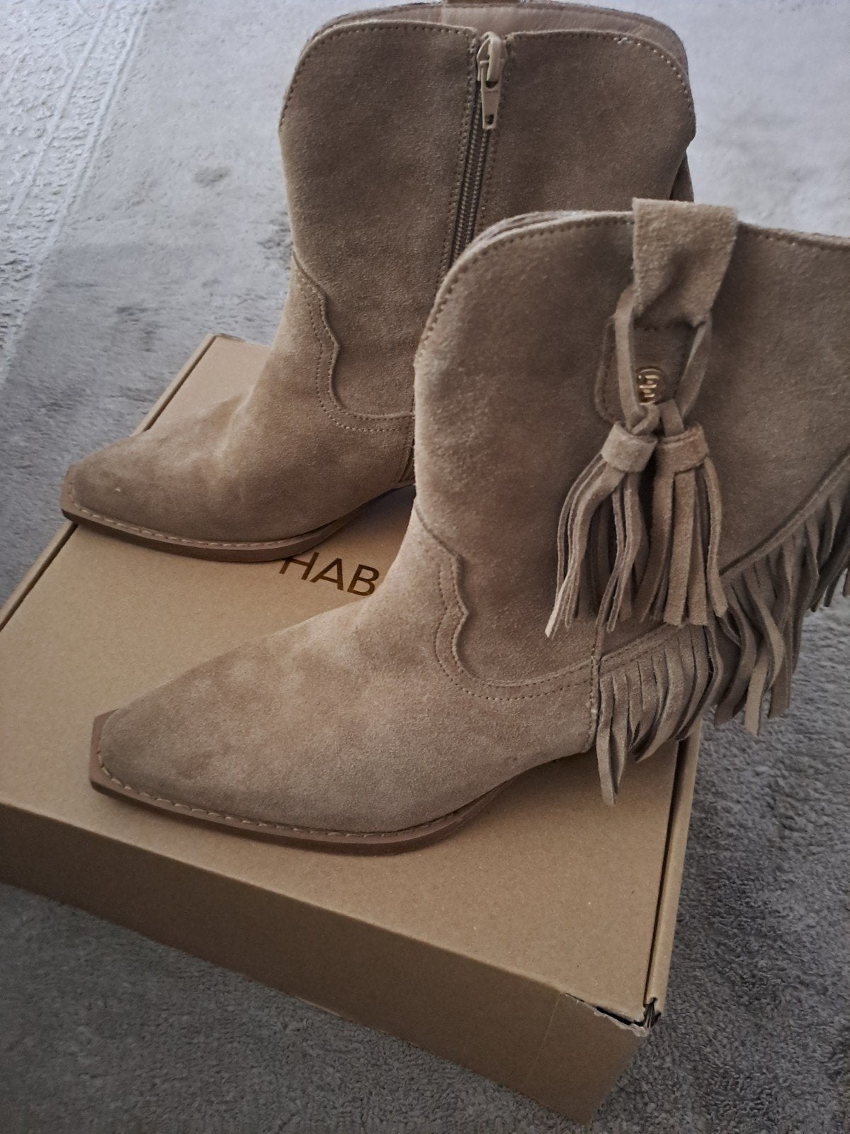 Haboob Cowboy Laarzen Suède Maat 40 Nieuw, Beige, Lage of Enkellaarzen, Nieuw, Ophalen of Verzenden