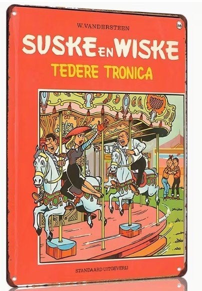 Metalen wandbord met Suske en Whiske (01)., Verzenden, Suske en Wiske, Nieuw, Overige typen