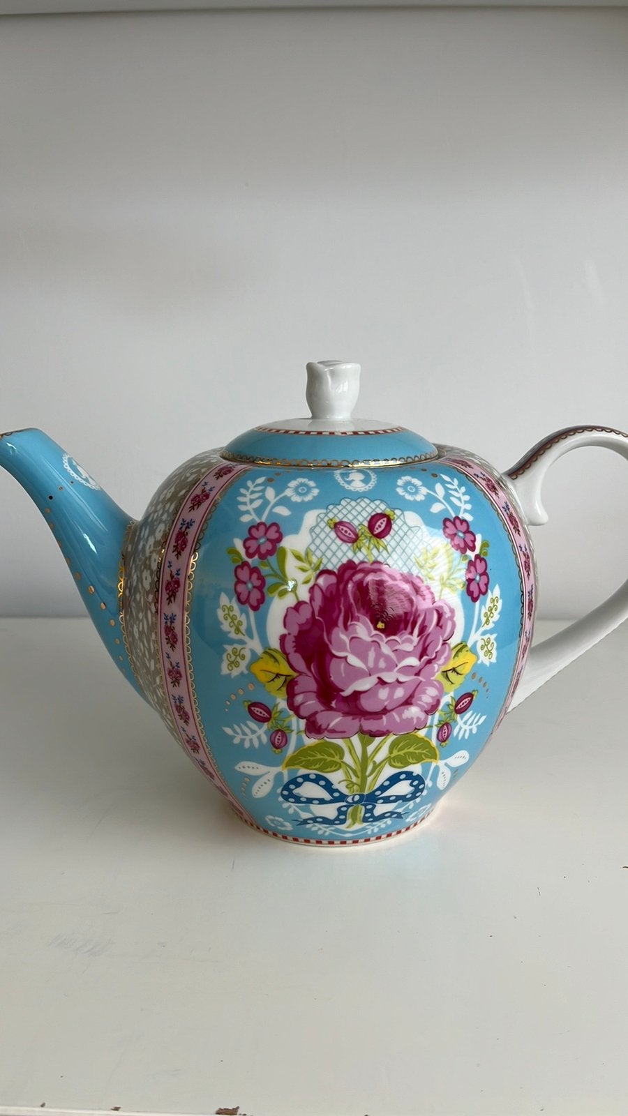 Pip Studio bloemen blauw theepot, Pip Studio, Nieuw, Ophalen of Verzenden, Porselein