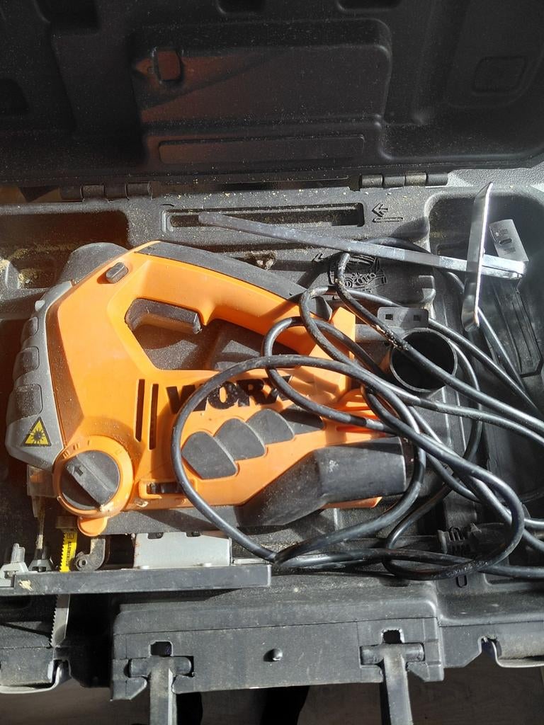 Worx decoupeerzaag in koffer, Gebruikt, Decoupeerzaag, Worx, Ophalen of Verzenden