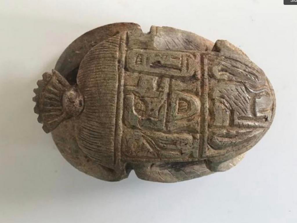 Egyptische scarabee met bijzondere Hiërogliefen uniek, Verzenden