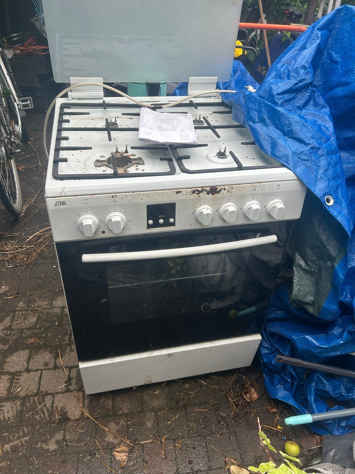 ETNA Gasfornuis met Oven - Gebruikt, Opknapper, Witgoed en Apparatuur, Fornuizen, Ophalen, Gebruikt, 60 cm of meer, 4 kookzones
