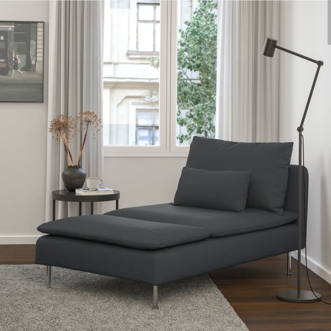 IKEA SÖDERHAMN chaise longue bank donker grijs, Ophalen, Gebruikt, Eenpersoons, Stof