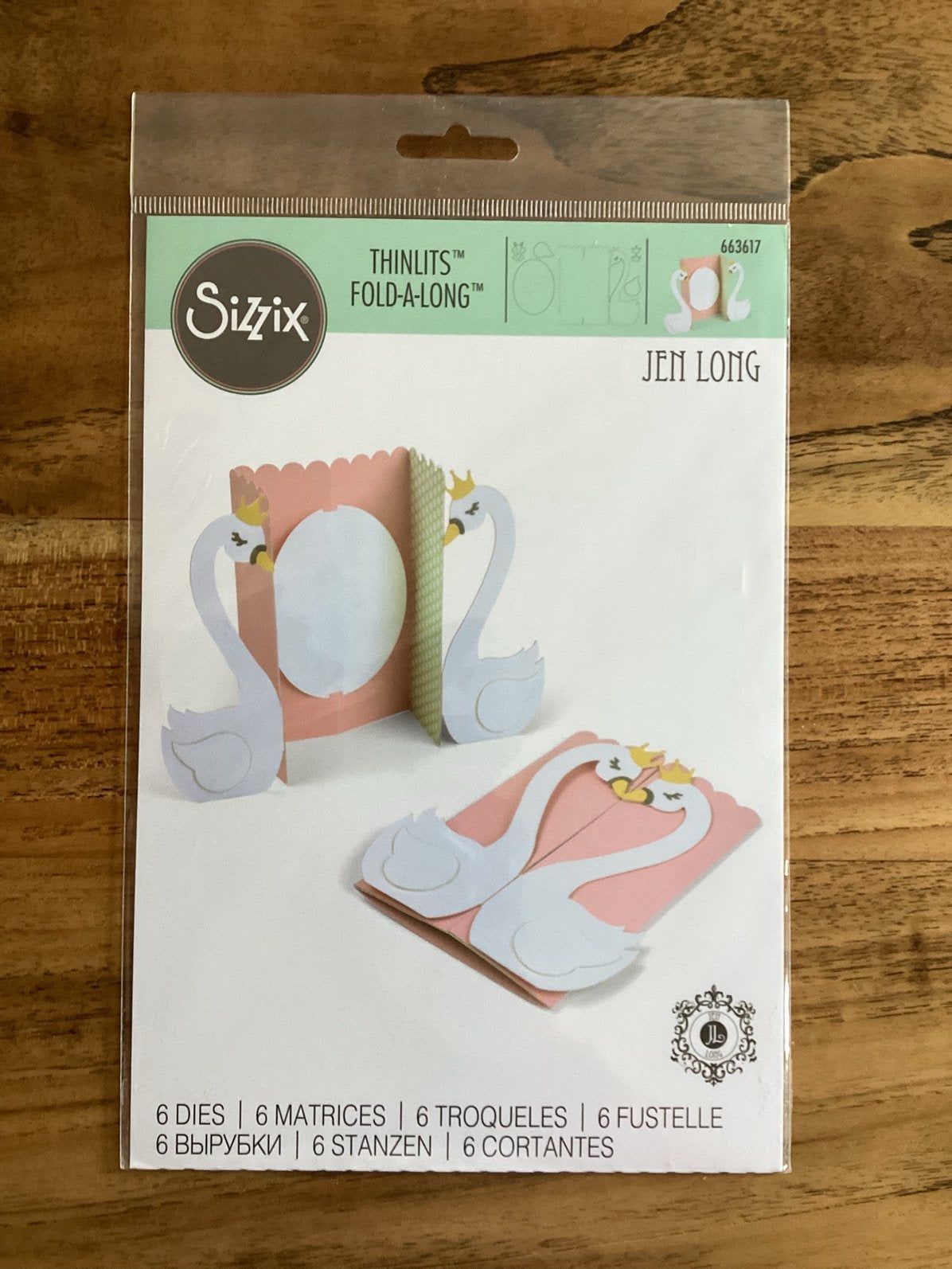 Sizzix thinlits die set - 6pk card swan fold-a-long ., Hobby en Vrije tijd, Kaarten | Zelf maken, Ophalen of Verzenden, Zo goed als nieuw