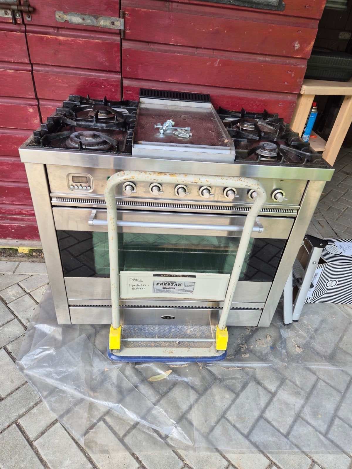 Boretti RVS Fornuis met Oven en Grill, Ophalen, Gebruikt, 60 cm of meer, Gas